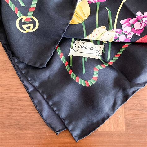 authentic gucci silk scarf tag|authentic gucci silk scarf.